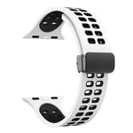 Pulseira de Relógio de Silicone com Fecho Dobradiço Magnético e Orifícios Quadrados, Para Apple Watch Series 8&7 45mm, Para Apple Watch Series 8&7 41mm