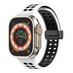 Pulseira de Relógio de Silicone com Fecho Dobradiço Magnético e Orifícios Quadrados, Para Apple Watch Series 8&7 45mm, Para Apple Watch Series 8&7 41mm