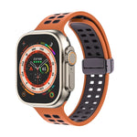 Pulseira de Relógio de Silicone com Fecho Dobradiço Magnético e Orifícios Quadrados, Para Apple Watch Series 8&7 45mm, Para Apple Watch Series 8&7 41mm