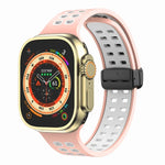 Pulseira de Relógio de Silicone com Fecho Dobradiço Magnético e Orifícios Quadrados, Para Apple Watch Series 8&7 45mm, Para Apple Watch Series 8&7 41mm