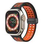 Pulseira de Relógio de Silicone com Fecho Dobradiço Magnético e Orifícios Quadrados, Para Apple Watch Series 8&7 45mm, Para Apple Watch Series 8&7 41mm