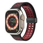 Pulseira de Relógio de Silicone com Fecho Dobradiço Magnético e Orifícios Quadrados, Para Apple Watch Series 8&7 45mm, Para Apple Watch Series 8&7 41mm