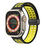 Pulseira de Relógio de Silicone com Fecho Dobradiço Magnético e Orifícios Quadrados, Para Apple Watch Series 8&7 45mm, Para Apple Watch Series 8&7 41mm