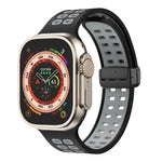 Pulseira de Relógio de Silicone com Fecho Dobradiço Magnético e Orifícios Quadrados, Para Apple Watch Series 8&7 45mm, Para Apple Watch Series 8&7 41mm