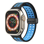Pulseira de Relógio de Silicone com Fecho Dobradiço Magnético e Orifícios Quadrados, Para Apple Watch Series 8&7 45mm, Para Apple Watch Series 8&7 41mm