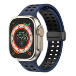 Pulseira de Relógio de Silicone com Fecho Dobradiço Magnético e Orifícios Quadrados, Para Apple Watch Series 8&7 45mm, Para Apple Watch Series 8&7 41mm