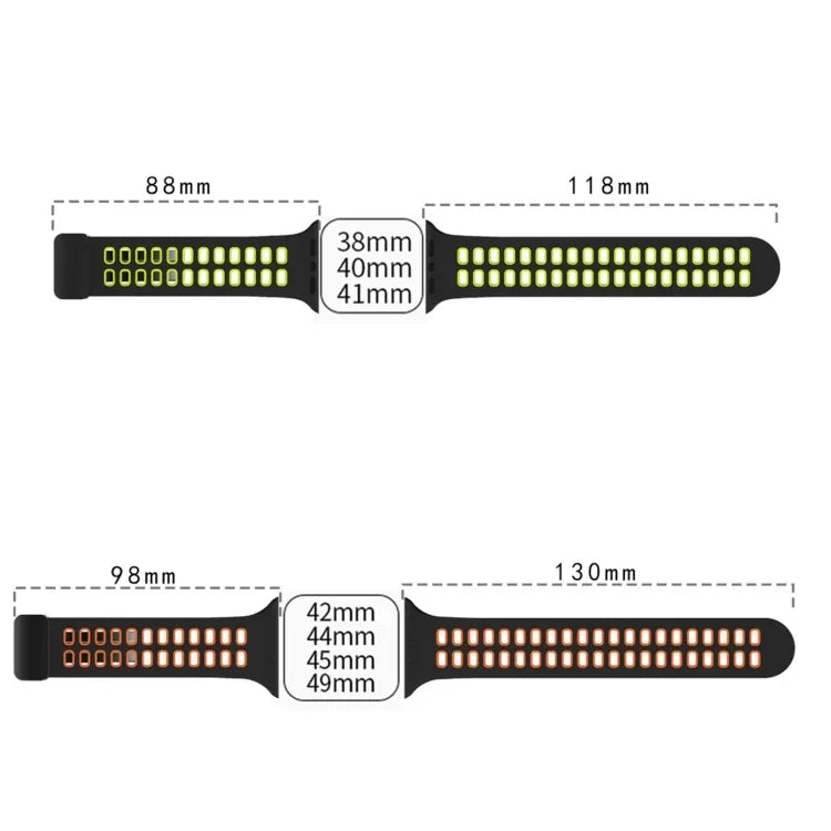 Pulseira de Relógio de Silicone com Fecho Dobradiço Magnético e Orifícios Quadrados, Para Apple Watch Series 8&7 45mm, Para Apple Watch Series 8&7 41mm