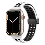 Pulseira de Relógio de Silicone com Fecho Dobradiço Magnético e Orifícios Quadrados, Para Apple Watch Series 8&7 45mm, Para Apple Watch Series 8&7 41mm