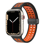 Pulseira de Relógio de Silicone com Fecho Dobradiço Magnético e Orifícios Quadrados, Para Apple Watch Series 8&7 45mm, Para Apple Watch Series 8&7 41mm