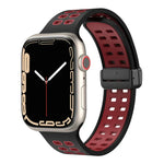 Pulseira de Relógio de Silicone com Fecho Dobradiço Magnético e Orifícios Quadrados, Para Apple Watch Series 8&7 45mm, Para Apple Watch Series 8&7 41mm