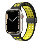 Pulseira de Relógio de Silicone com Fecho Dobradiço Magnético e Orifícios Quadrados, Para Apple Watch Series 8&7 45mm, Para Apple Watch Series 8&7 41mm