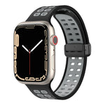Pulseira de Relógio de Silicone com Fecho Dobradiço Magnético e Orifícios Quadrados, Para Apple Watch Series 8&7 45mm, Para Apple Watch Series 8&7 41mm