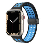 Pulseira de Relógio de Silicone com Fecho Dobradiço Magnético e Orifícios Quadrados, Para Apple Watch Series 8&7 45mm, Para Apple Watch Series 8&7 41mm