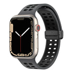 Pulseira de Relógio de Silicone com Fecho Dobradiço Magnético e Orifícios Quadrados, Para Apple Watch Series 8&7 45mm, Para Apple Watch Series 8&7 41mm