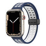 Pulseira de Relógio de Silicone com Fecho Dobradiço Magnético e Orifícios Quadrados, Para Apple Watch Series 8&7 45mm, Para Apple Watch Series 8&7 41mm
