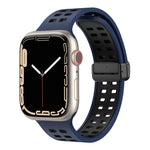 Pulseira de Relógio de Silicone com Fecho Dobradiço Magnético e Orifícios Quadrados, Para Apple Watch Series 8&7 45mm, Para Apple Watch Series 8&7 41mm