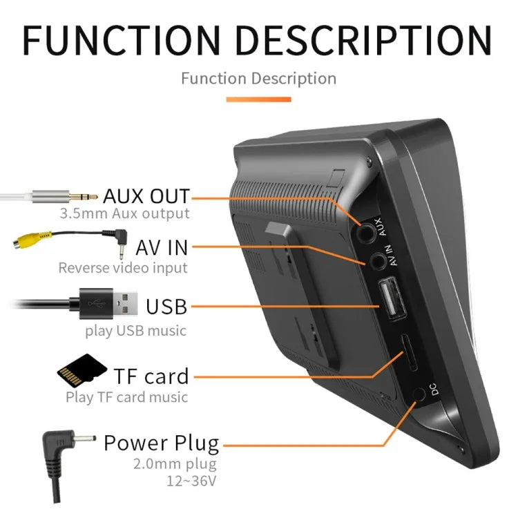 Leitor MP5 Bluetooth para Carro com CarPlay Sem Fios de 7 polegadas B5300, Suporta Interconexão com Telemóvel, B5300