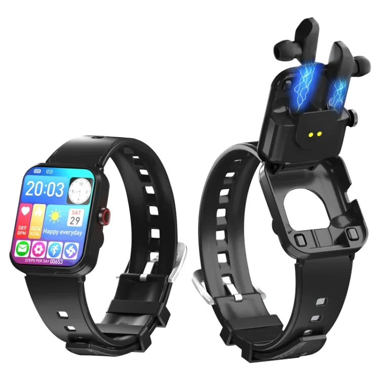 Auricular TWS S6 com Pulseira Inteligente de 1,91 polegadas, Suporta Chamada Bluetooth / Monitorização de Saúde
