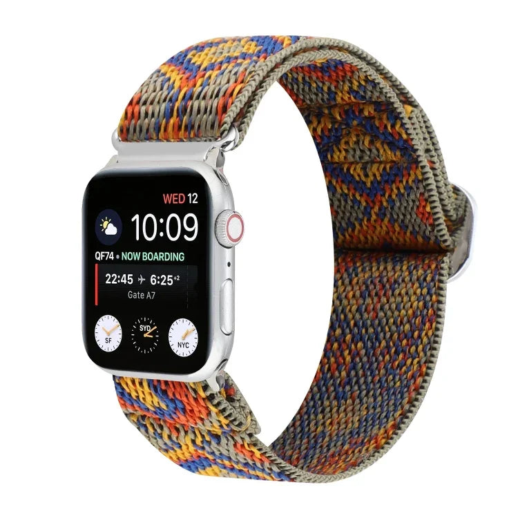 Correia de Relógio em Nylon Elástico com Fivela, Para Apple Watch Series 8&7 45mm, Para Apple Watch Series 8&7 41mm