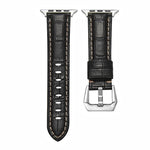 Correia de Relógio em Couro Genuíno com Fecho Prateado, Para Apple Watch Series 8&7 45mm, Para Apple Watch Series 8&7 41mm