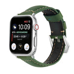 Correia de Relógio em Couro Genuíno com Fecho Prateado, Para Apple Watch Series 8&7 45mm, Para Apple Watch Series 8&7 41mm