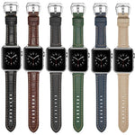 Correia de Relógio em Couro Genuíno com Fecho Prateado, Para Apple Watch Series 8&7 45mm, Para Apple Watch Series 8&7 41mm