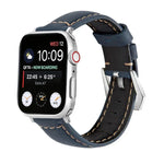 Correia de Relógio em Couro Genuíno com Fecho Prateado, Para Apple Watch Series 8&7 45mm, Para Apple Watch Series 8&7 41mm