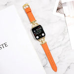 Correia de Relógio em Couro Genuíno Lisa com Fecho D, Para Apple Watch Series 8&7 45mm, Para Apple Watch Series 8&7 41mm