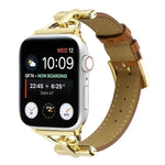 Correia de Relógio em Couro Genuíno Lisa com Fecho D, Para Apple Watch Series 8&7 45mm, Para Apple Watch Series 8&7 41mm
