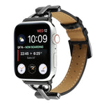 Correia de Relógio em Couro Genuíno Lisa com Fecho D, Para Apple Watch Series 8&7 45mm, Para Apple Watch Series 8&7 41mm