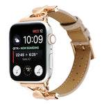 Correia de Relógio em Couro Genuíno Lisa com Fecho D, Para Apple Watch Series 8&7 45mm, Para Apple Watch Series 8&7 41mm
