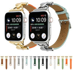 Correia de Relógio em Couro Genuíno Lisa com Fecho D, Para Apple Watch Series 8&7 45mm, Para Apple Watch Series 8&7 41mm