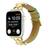 Correia de Relógio em Couro Genuíno Lisa com Fecho D, Para Apple Watch Series 8&7 45mm, Para Apple Watch Series 8&7 41mm