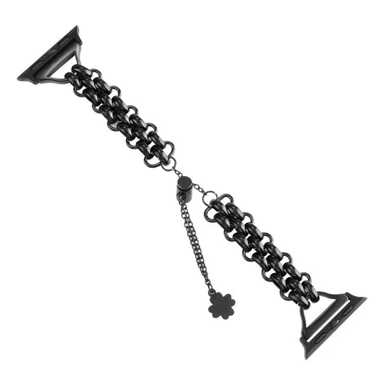 Correia de Relógio em Metal com Corrente de Dupla Fila, Para Apple Watch Series 8&7 45mm, Para Apple Watch Series 8&7 41mm