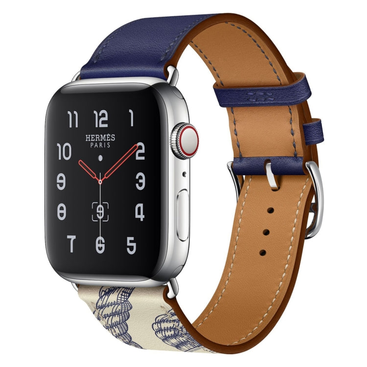 Pulseira de Relógio em Pele com Padrão de Serigrafia, Para Apple Watch Series 7 41mm / 6 & SE & 5 & 4 40mm / 3 & 2 & 1 38mm, Para Apple Watch Series 8&7 41mm / SE 2&6&SE&5&4 40mm / 3&2&1 38mm