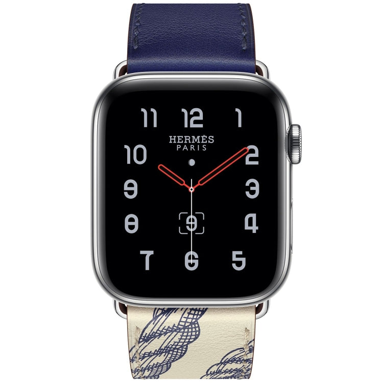 Pulseira de Relógio em Pele com Padrão de Serigrafia, Para Apple Watch Series 7 41mm / 6 & SE & 5 & 4 40mm / 3 & 2 & 1 38mm, Para Apple Watch Series 8&7 41mm / SE 2&6&SE&5&4 40mm / 3&2&1 38mm