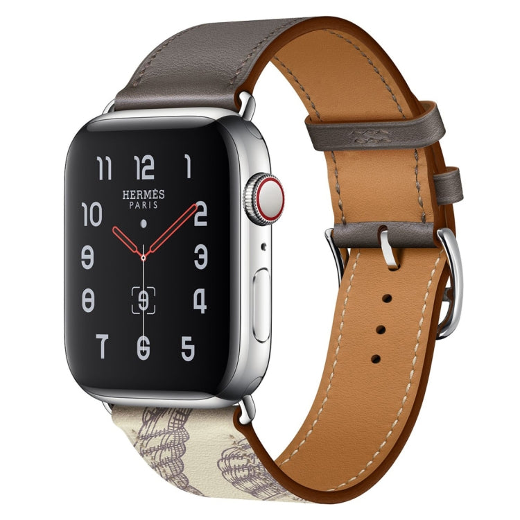 Pulseira de Relógio em Pele com Padrão de Serigrafia, Para Apple Watch Series 7 41mm / 6 & SE & 5 & 4 40mm / 3 & 2 & 1 38mm, Para Apple Watch Series 8&7 41mm / SE 2&6&SE&5&4 40mm / 3&2&1 38mm