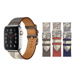 Pulseira de Relógio em Pele com Padrão de Serigrafia, Para Apple Watch Series 7 41mm / 6 & SE & 5 & 4 40mm / 3 & 2 & 1 38mm, Para Apple Watch Series 8&7 41mm / SE 2&6&SE&5&4 40mm / 3&2&1 38mm