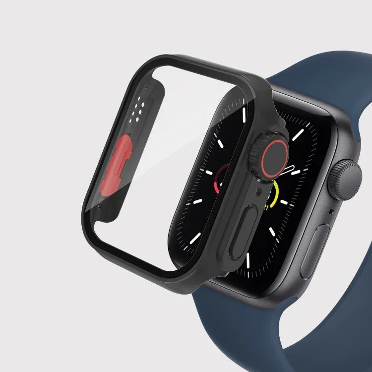 Capa de Relógio em Filme PC com Botão Destacável, Para Apple Watch Series 9 / 8 / 7 41mm, Para Apple Watch Series SE 2025 / SE 2 / 6 / SE / 5 / 4 40mm, Para Apple Watch SE 2025 / SE 2 / 6 / SE / 5 / 4 40mm
