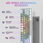AULA F3261 Teclado Mecânico RGB com 61 Teclas, Tipo-C, Hot Swappable, Com Fios