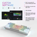 AULA F3261 Teclado Mecânico RGB com 61 Teclas, Tipo-C, Hot Swappable, Com Fios