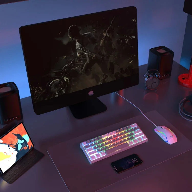 AULA F3261 Teclado Mecânico RGB com 61 Teclas, Tipo-C, Hot Swappable, Com Fios