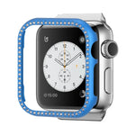 Capa Protetora de Relógio em Liga de Alumínio com Diamante, Para Apple Watch Series 9 / 8 / 7 45mm, Para Apple Watch Series SE 2025&SE 2&6&SE&5&4 44mm, Para Apple Watch Series 3&2&1 42mm, Para Apple Watch Series 9 / 8 / 7 41mm