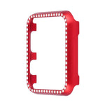 Capa Protetora de Relógio em Liga de Alumínio com Diamante, Para Apple Watch Series 9 / 8 / 7 45mm, Para Apple Watch Series SE 2025&SE 2&6&SE&5&4 44mm, Para Apple Watch Series 3&2&1 42mm, Para Apple Watch Series 9 / 8 / 7 41mm