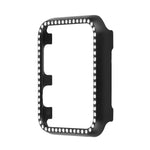 Capa Protetora de Relógio em Liga de Alumínio com Diamante, Para Apple Watch Series 9 / 8 / 7 45mm, Para Apple Watch Series SE 2025&SE 2&6&SE&5&4 44mm, Para Apple Watch Series 3&2&1 42mm, Para Apple Watch Series 9 / 8 / 7 41mm