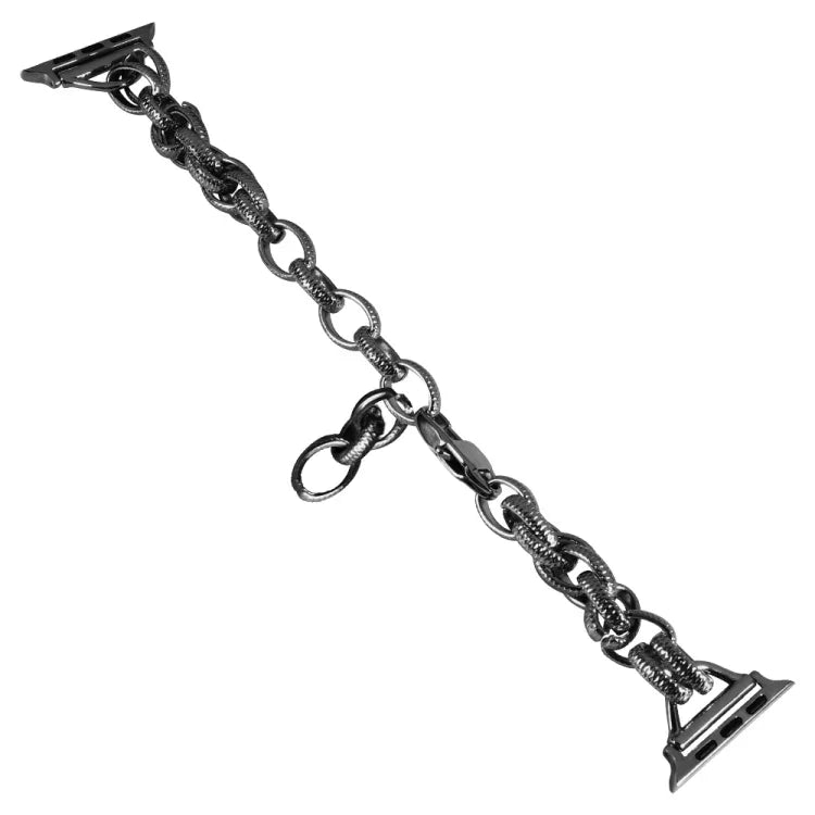 Correia de relógio com corrente metálica ondulada e torção, Para Apple Watch Ultra 49mm / Series 8&7 45mm / SE 2&6&SE&5&4 44mm / 3&2&1 42mm, Para Apple Watch Series 8&7 41mm / SE 2&6&SE&5&4 40mm / 3&2&1 38mm