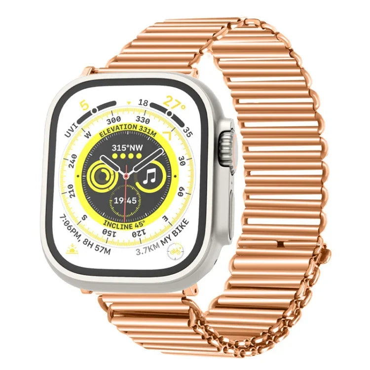 Correia de relógio em aço inoxidável com fivela de corrente, Para Apple Watch Ultra 49mm / Series 8&7 45mm / SE 2&6&SE&5&4 44mm / 3&2&1 42mm, Para Apple Watch Series 8&7 41mm / SE 2&6&SE&5&4 40mm / 3&2&1 38mm