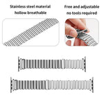 Correia de relógio em aço inoxidável com fivela de corrente, Para Apple Watch Ultra 49mm / Series 8&7 45mm / SE 2&6&SE&5&4 44mm / 3&2&1 42mm, Para Apple Watch Series 8&7 41mm / SE 2&6&SE&5&4 40mm / 3&2&1 38mm