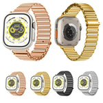Correia de relógio em aço inoxidável com fivela de corrente, Para Apple Watch Ultra 49mm / Series 8&7 45mm / SE 2&6&SE&5&4 44mm / 3&2&1 42mm, Para Apple Watch Series 8&7 41mm / SE 2&6&SE&5&4 40mm / 3&2&1 38mm