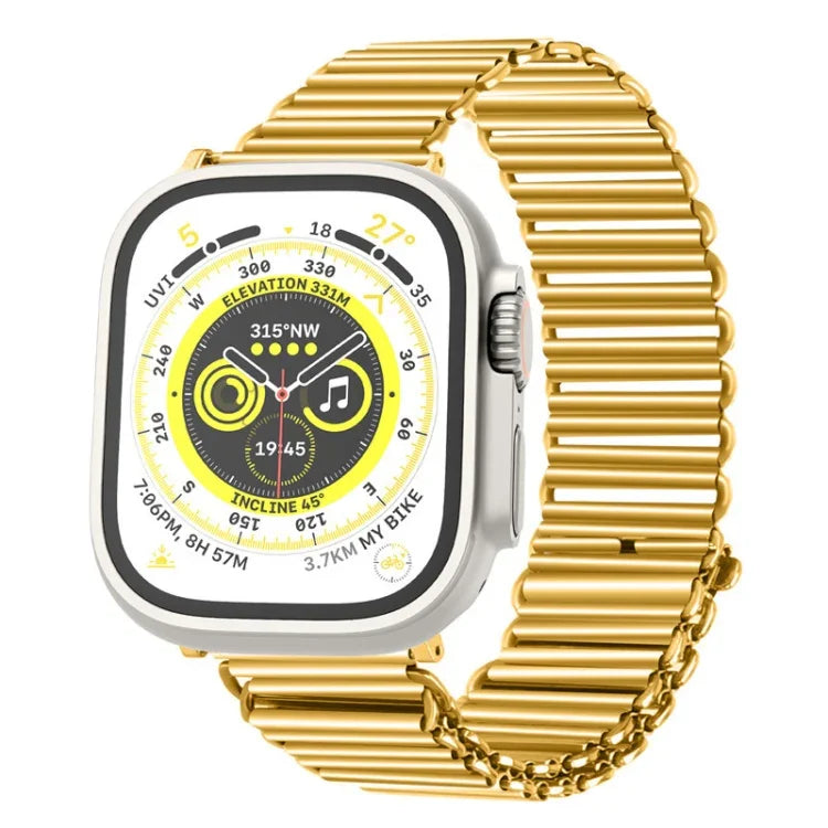 Correia de relógio em aço inoxidável com fivela de corrente, Para Apple Watch Ultra 49mm / Series 8&7 45mm / SE 2&6&SE&5&4 44mm / 3&2&1 42mm, Para Apple Watch Series 8&7 41mm / SE 2&6&SE&5&4 40mm / 3&2&1 38mm